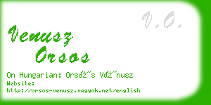 venusz orsos business card